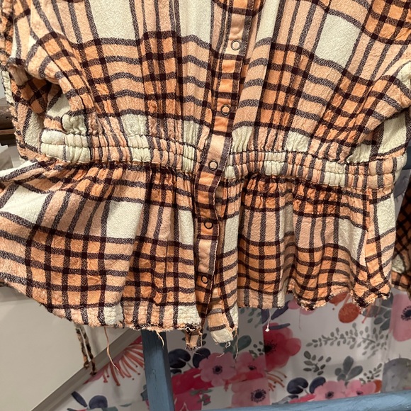 Free People Pacific Dawn Plaid Blouse - Picture 3 of 5